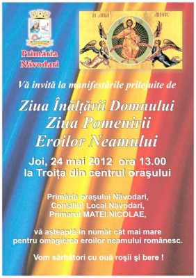 Sărbătoare cu fast la Năvodari, de Înălţarea Domnului şi Ziua Eroilor